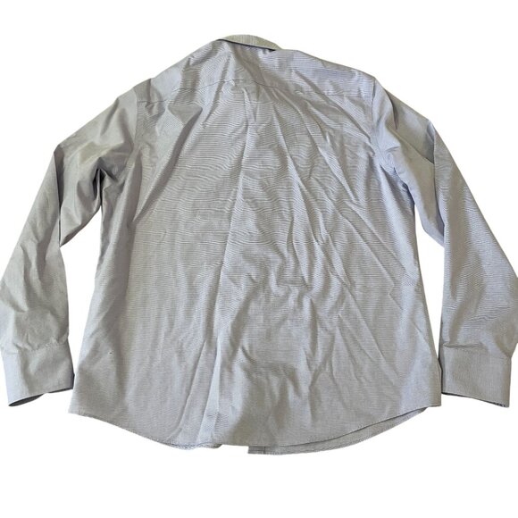 Untuckit Long Sleeve Button Down Shirt Men's Size Large Purple Micro Stripes - Picture 5 of 5